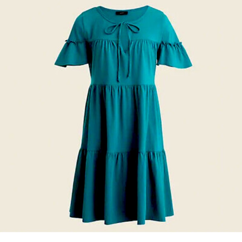 J Crew Broken-in jersey tiered mini dress size S
